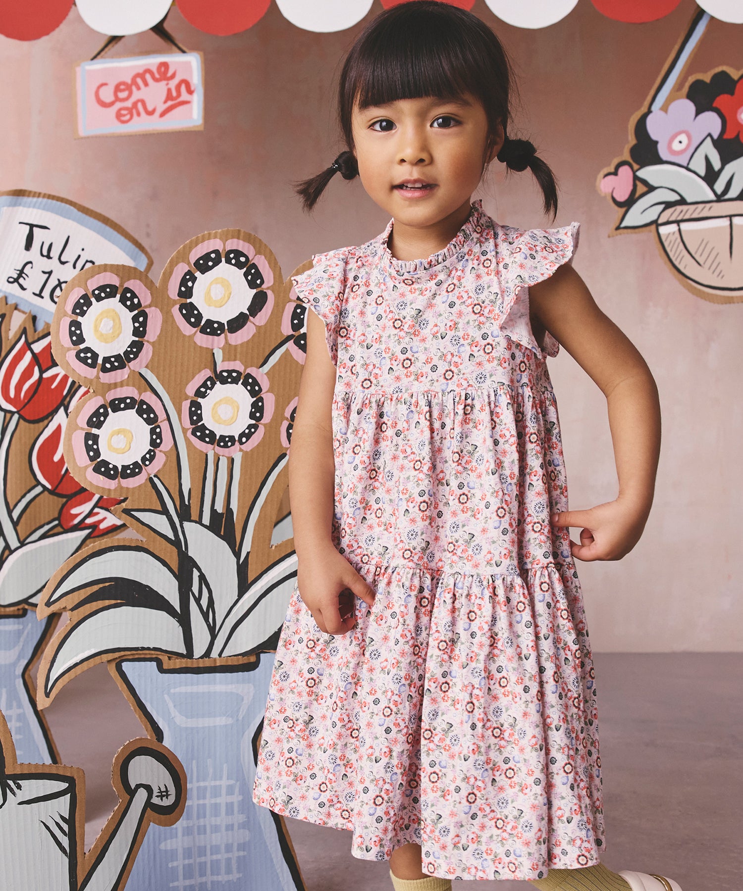 キッズ ティアード ワンピース Pearly Queen Ditsy