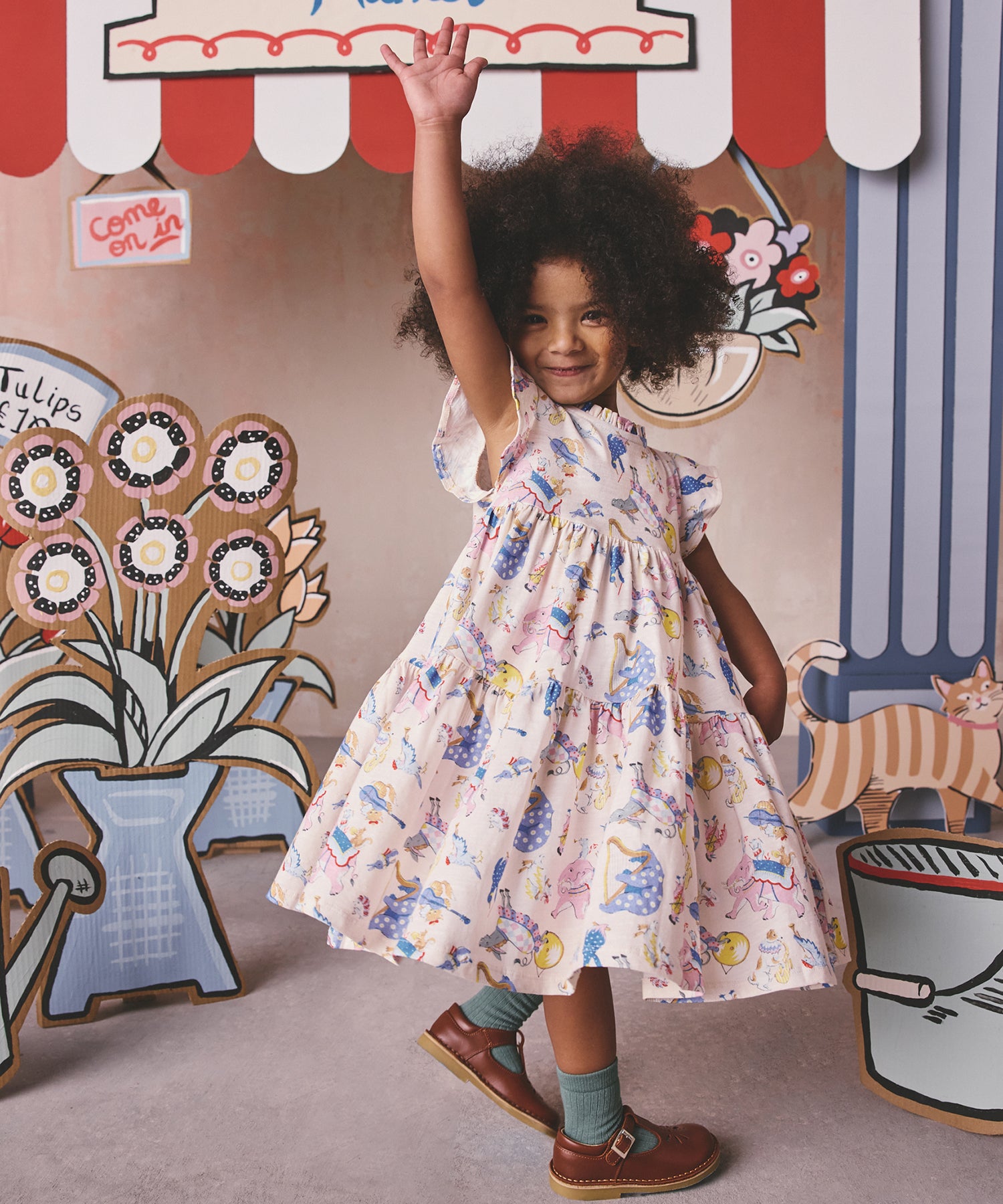 キッズ ティアード ワンピース Musical Animals | Cath Kidston 日本