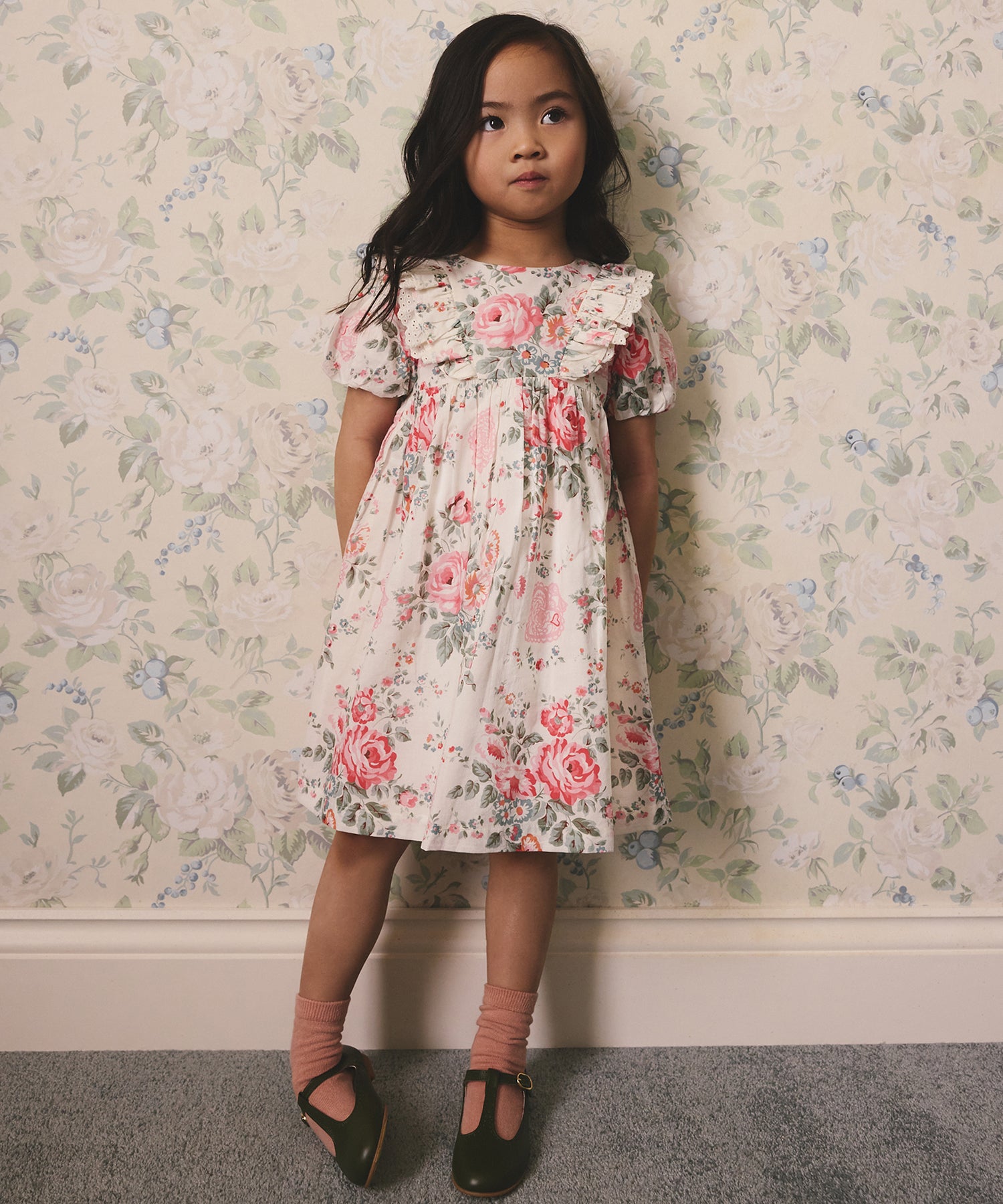 キッズ フリルワンピース Hackney Rose