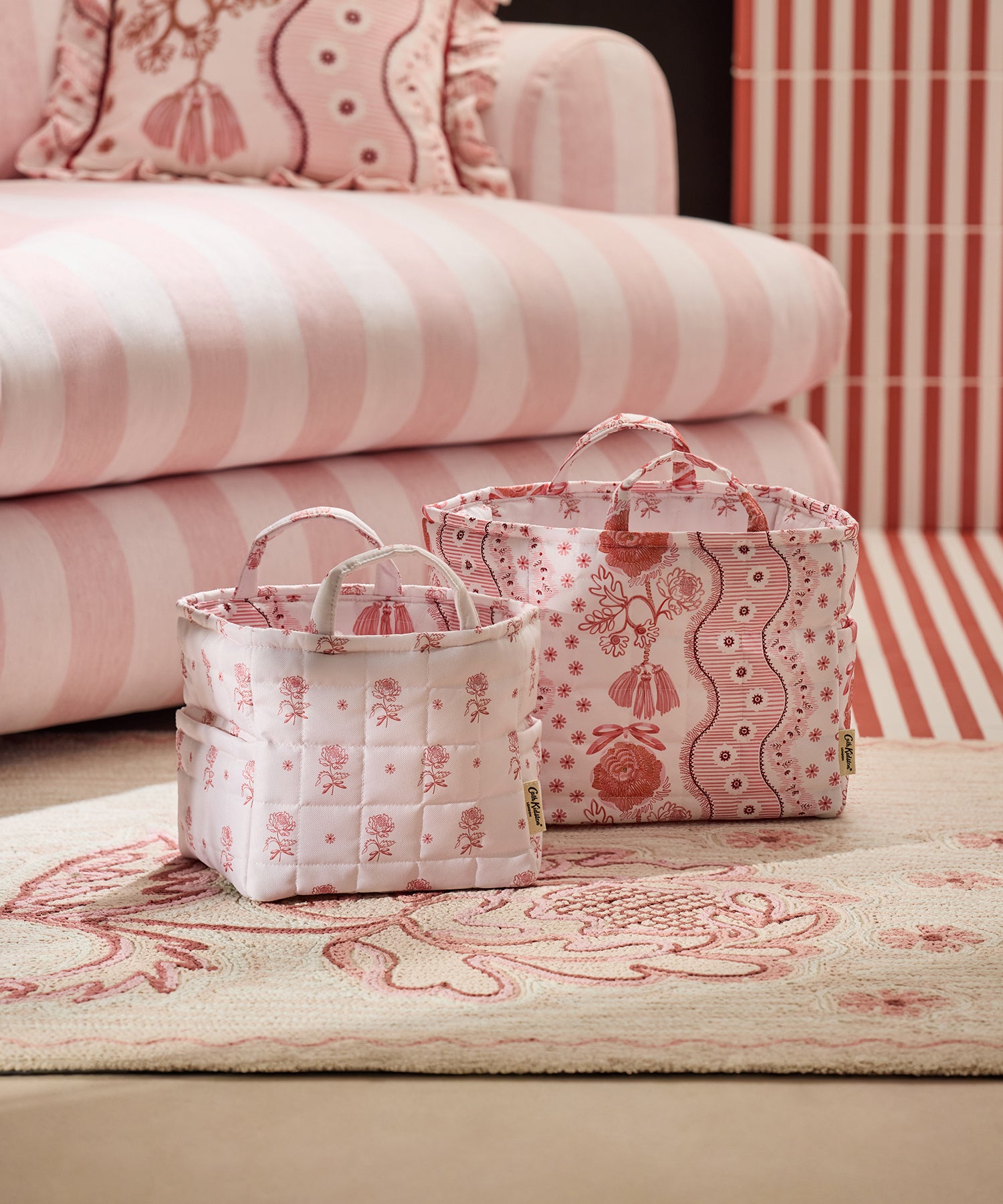 キルテッド ストレージ 2個セットSpitalfields Silk