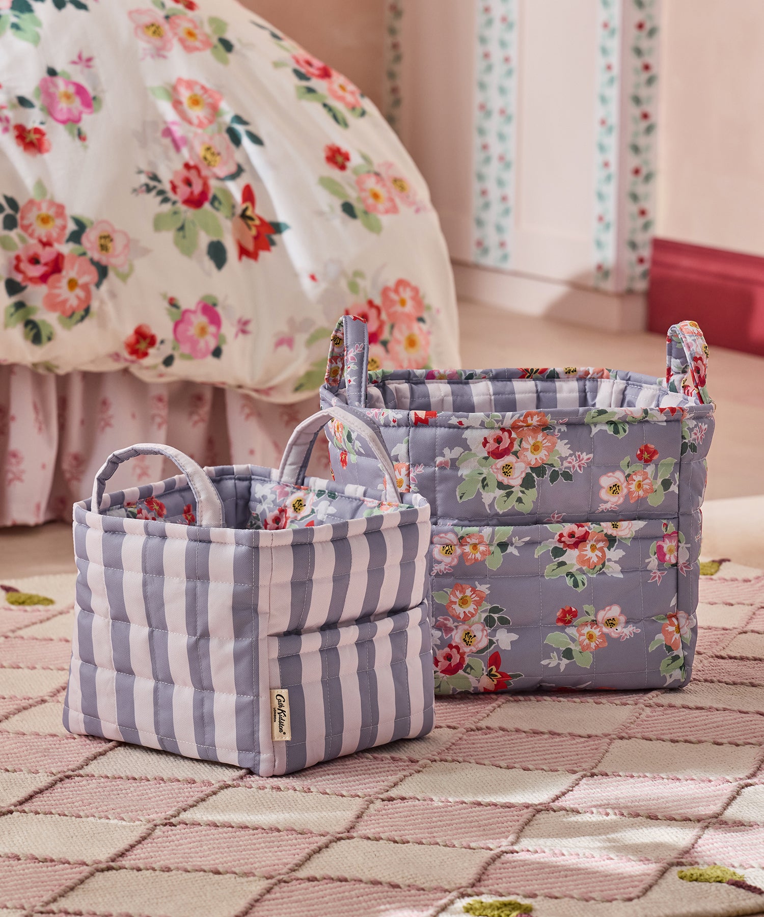 キルテッド ストレージ 2個セットArchive Floral