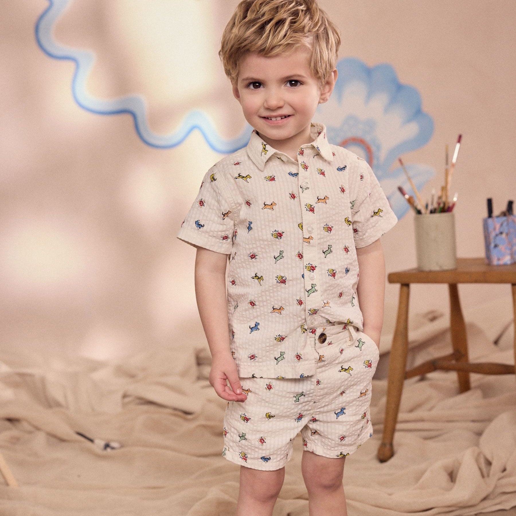 キッズ シャツ&ショートパンツセットBillie&Friends