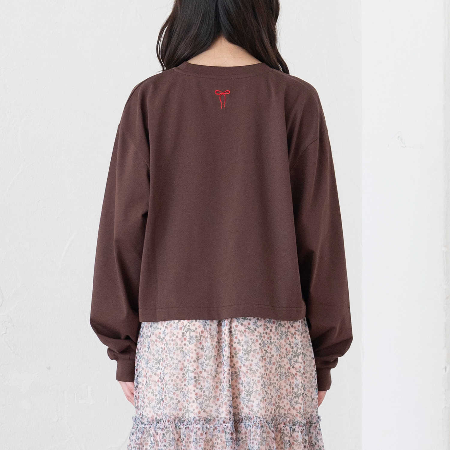 ショート丈ロングスリーブTシャツ Rose