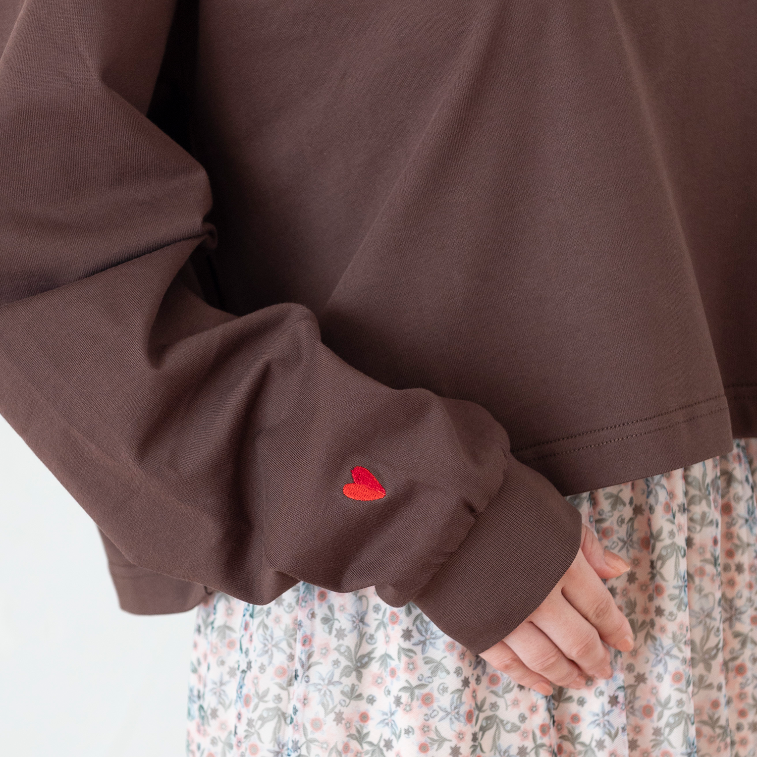 ショート丈ロングスリーブTシャツ Rose