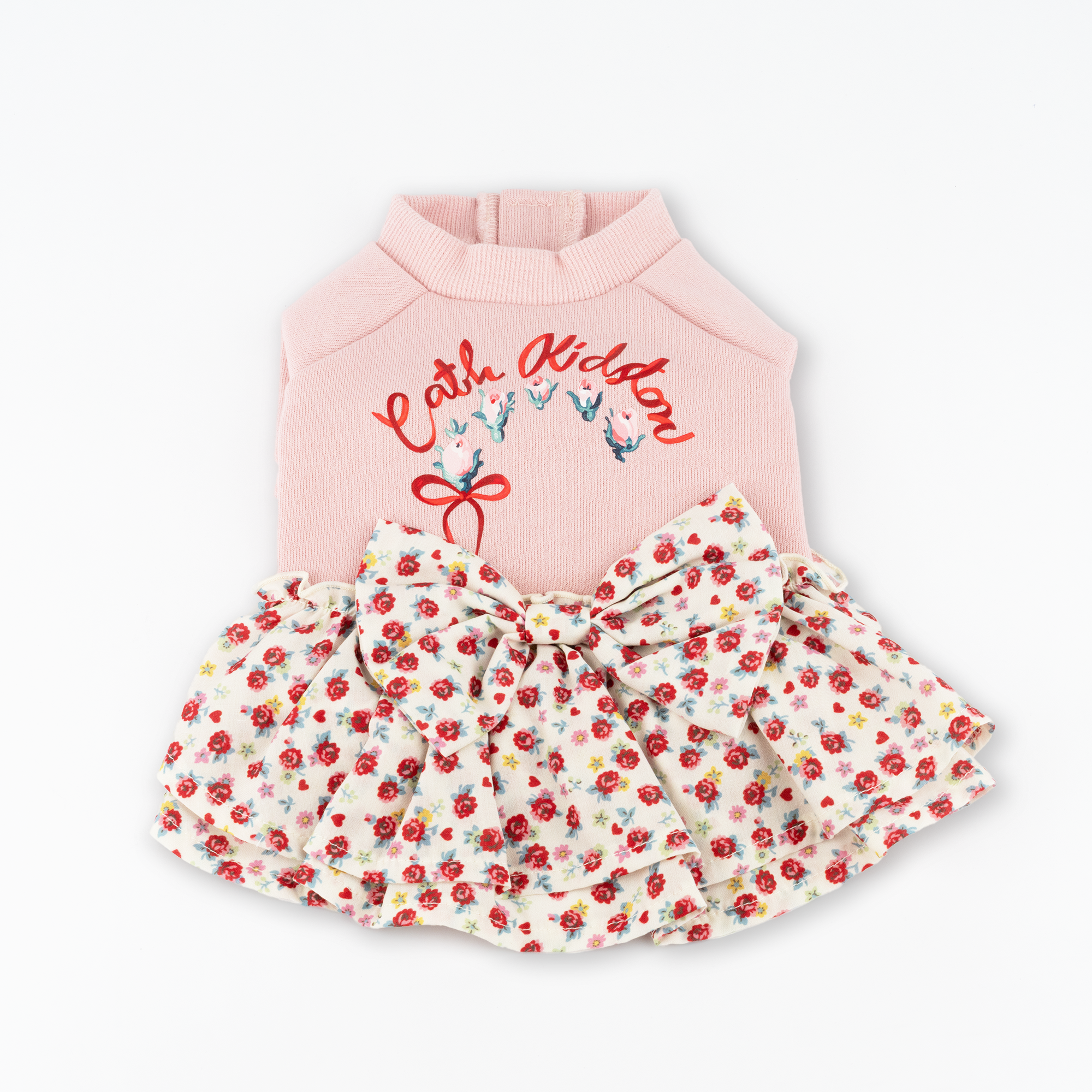 【Dog】スカートドッキングスウェット Rose Heart Ditsy