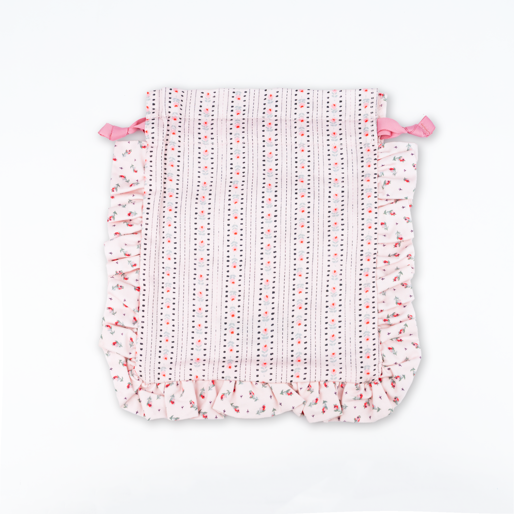 フリル2サイドドローストリングポーチ Rose Miniature