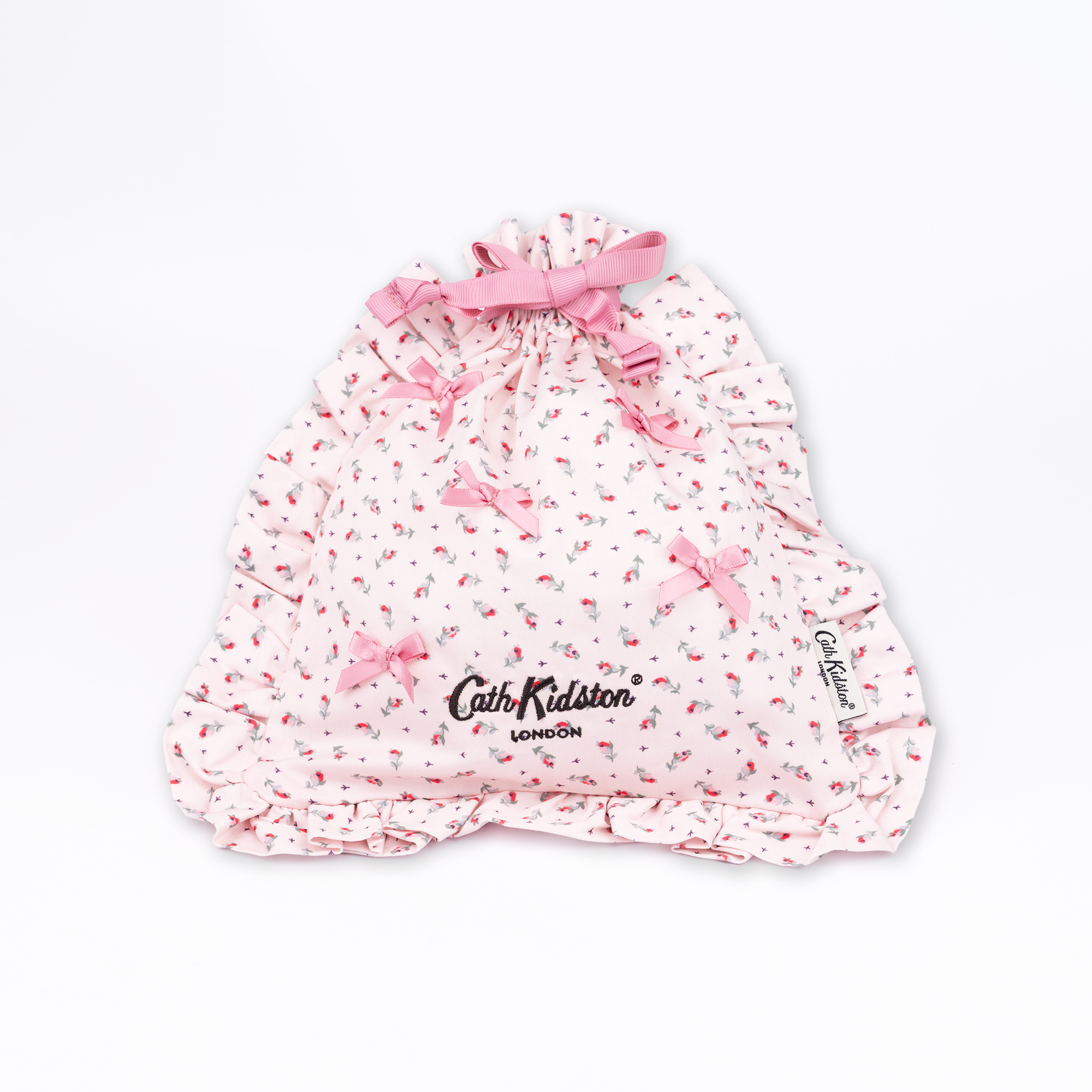フリル2サイドドローストリングポーチ Rose Miniature | Cath Kidston