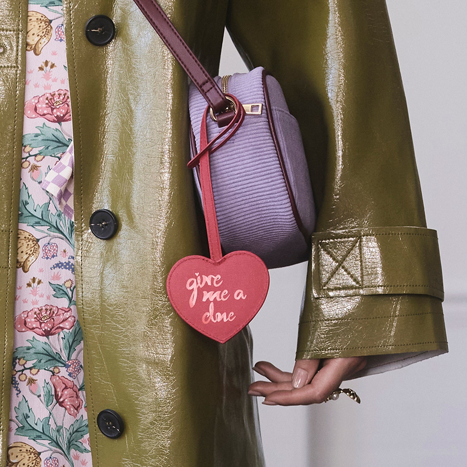 ハート ミラー バッグチャーム