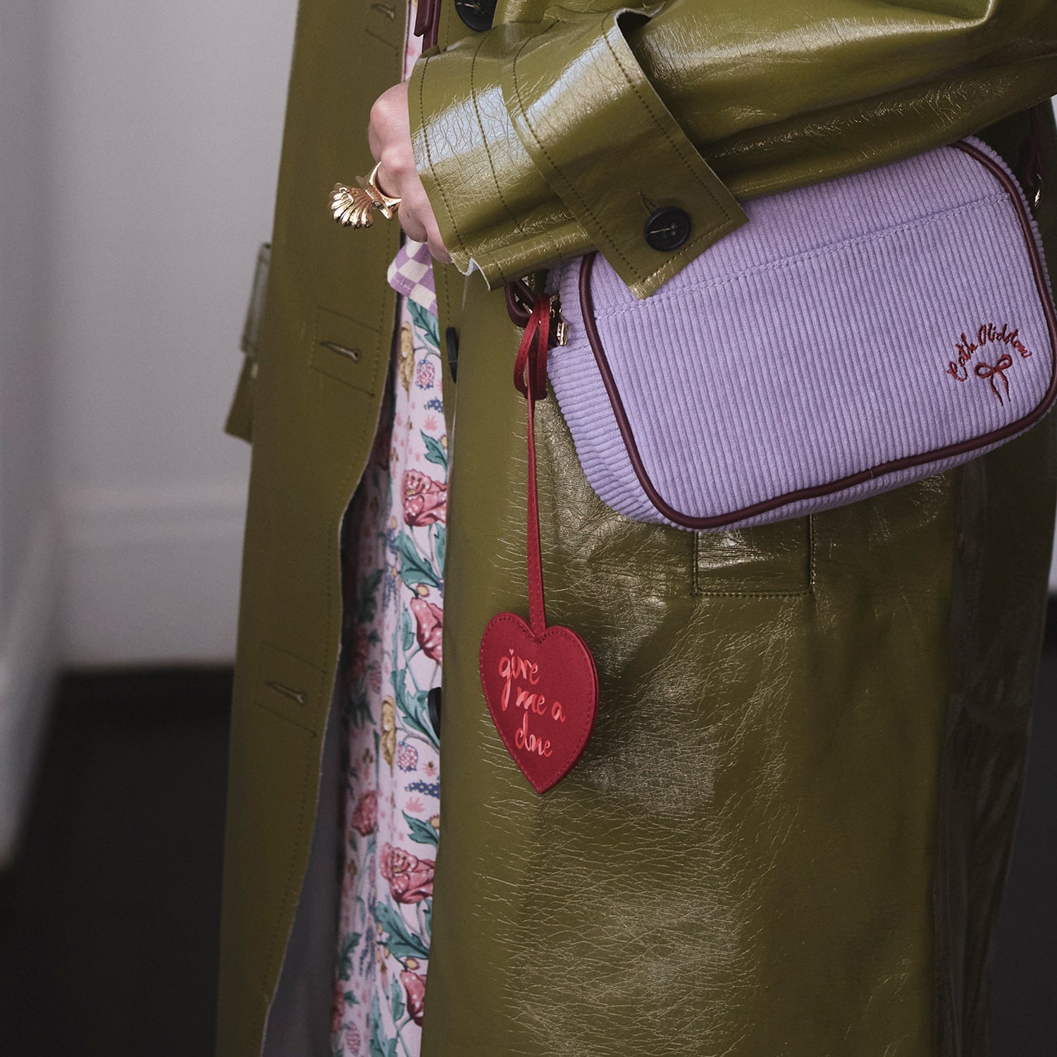 ハート ミラー バッグチャーム