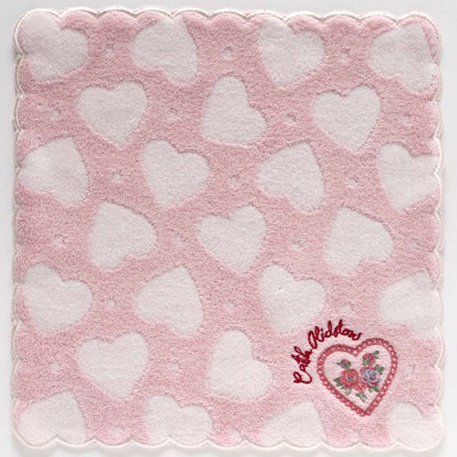 大判 タオルハンカチ（28cm）LACE HEARTS TILE