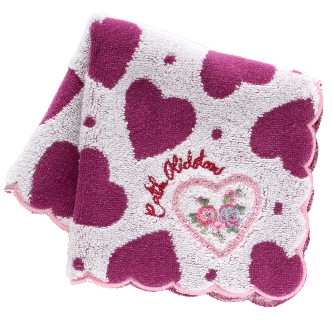 大判 タオルハンカチ（28cm）LACE HEARTS TILE | Cath Kidston 日本