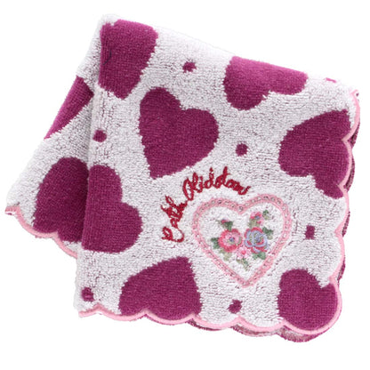 大判 タオルハンカチ（28cm）LACE HEARTS TILE