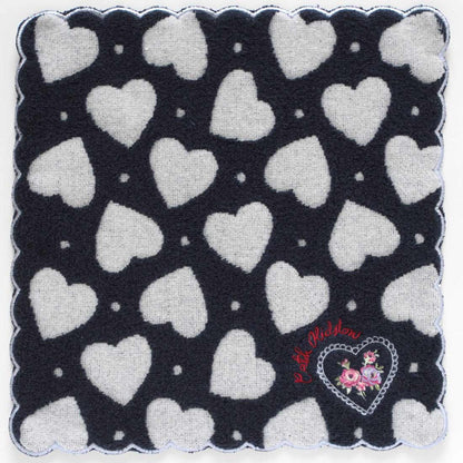 大判 タオルハンカチ（28cm）LACE HEARTS TILE
