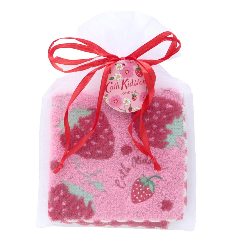 オーガンジー巾着入りいちごタオルハンカチ