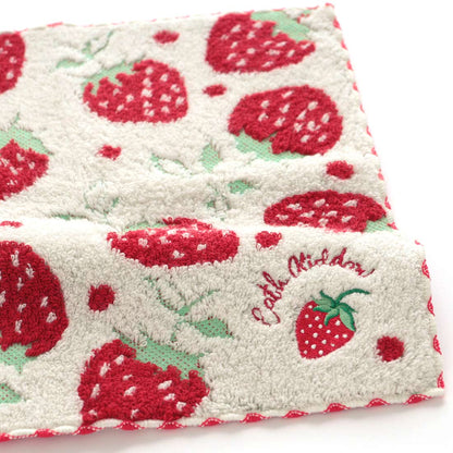 オーガンジー巾着入りいちごタオルハンカチ