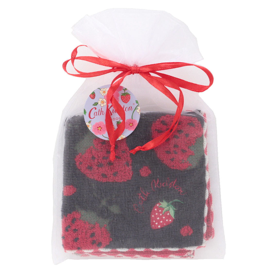 オーガンジー巾着入りいちごタオルハンカチ | Cath Kidston 日本公式