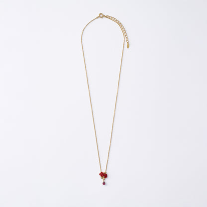 イエローゴールド×エナメル ネックレス Bows&Rose