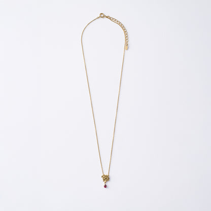 イエローゴールド ネックレス Bows&Rose