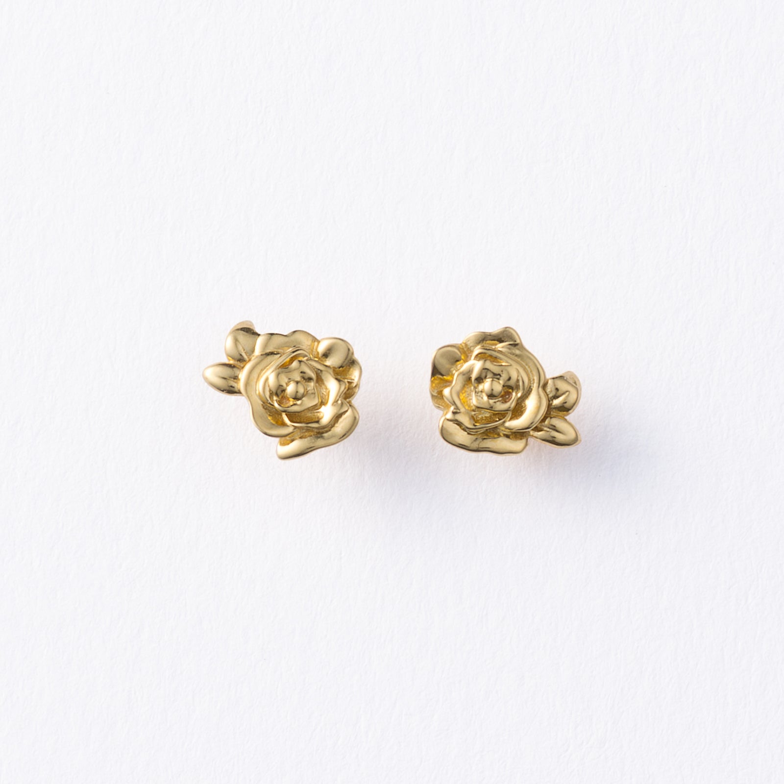 イエローゴールド ピアス Bows&Rose