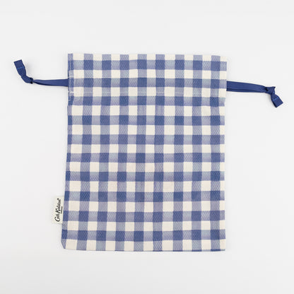 ドローストリングポーチ Painted Gingham