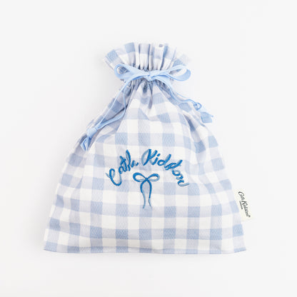 ドローストリングポーチ Painted Gingham