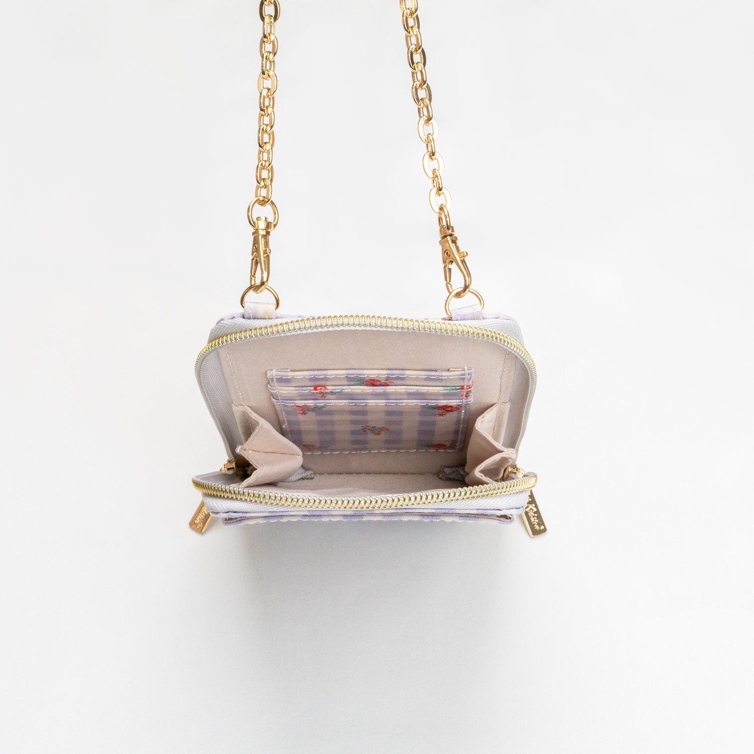 キャスキッドソン ダブルハーフムーンパース L カーブ ジップドパース Rose Pearl Miniature | Cath Kidston