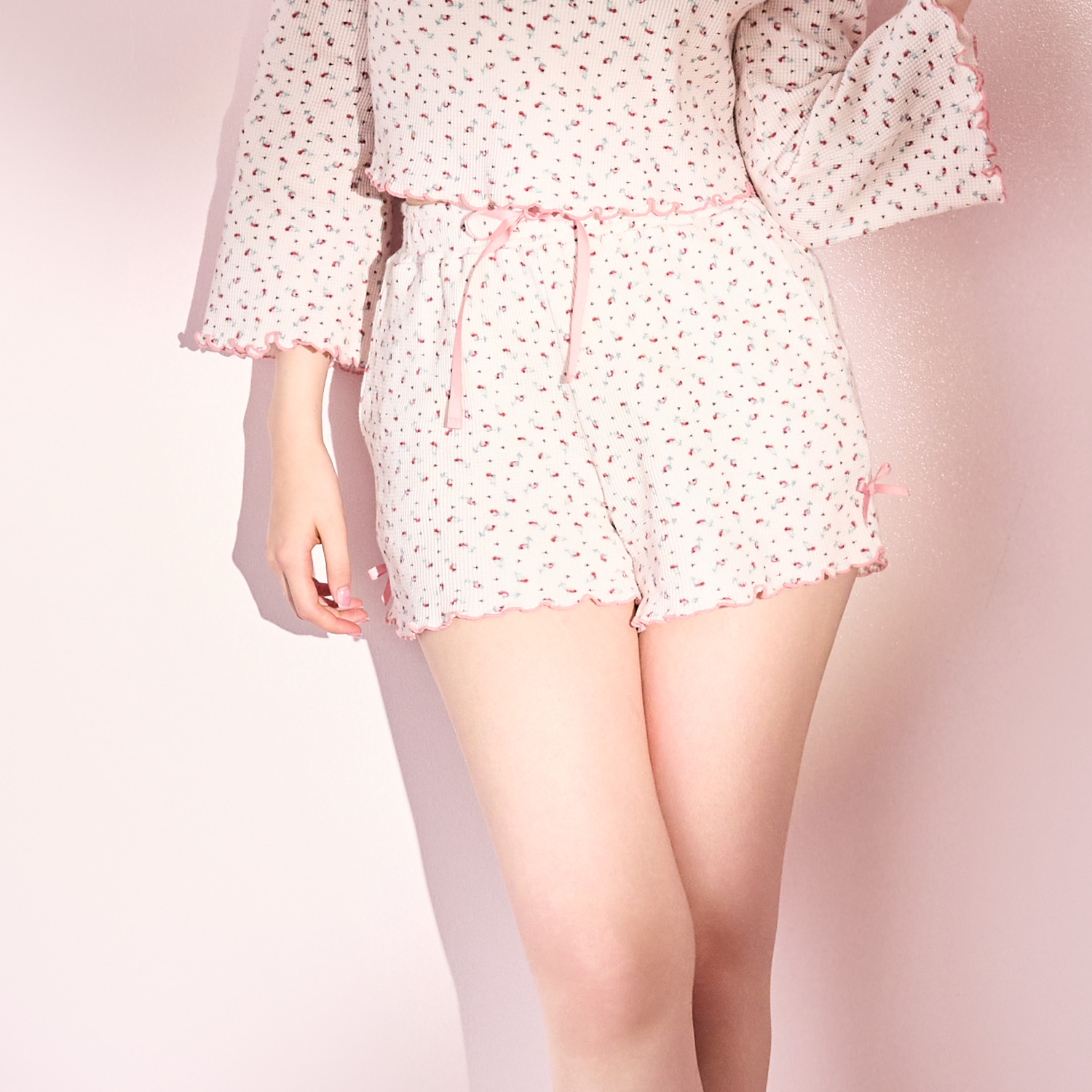 ワッフルショートパンツ Rose Miniature