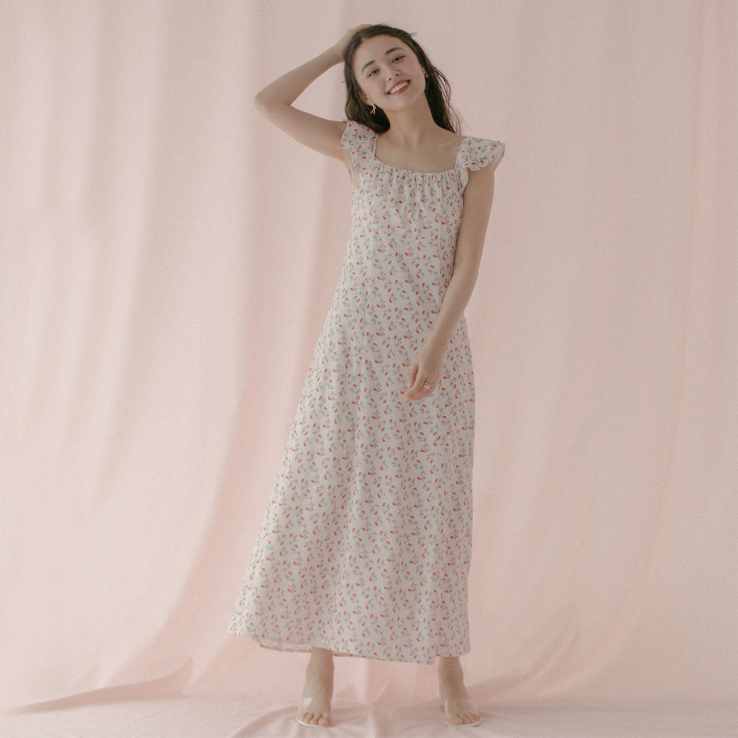 ラッフルスリーブドレス Floating Cherry | Cath Kidston 日本公式