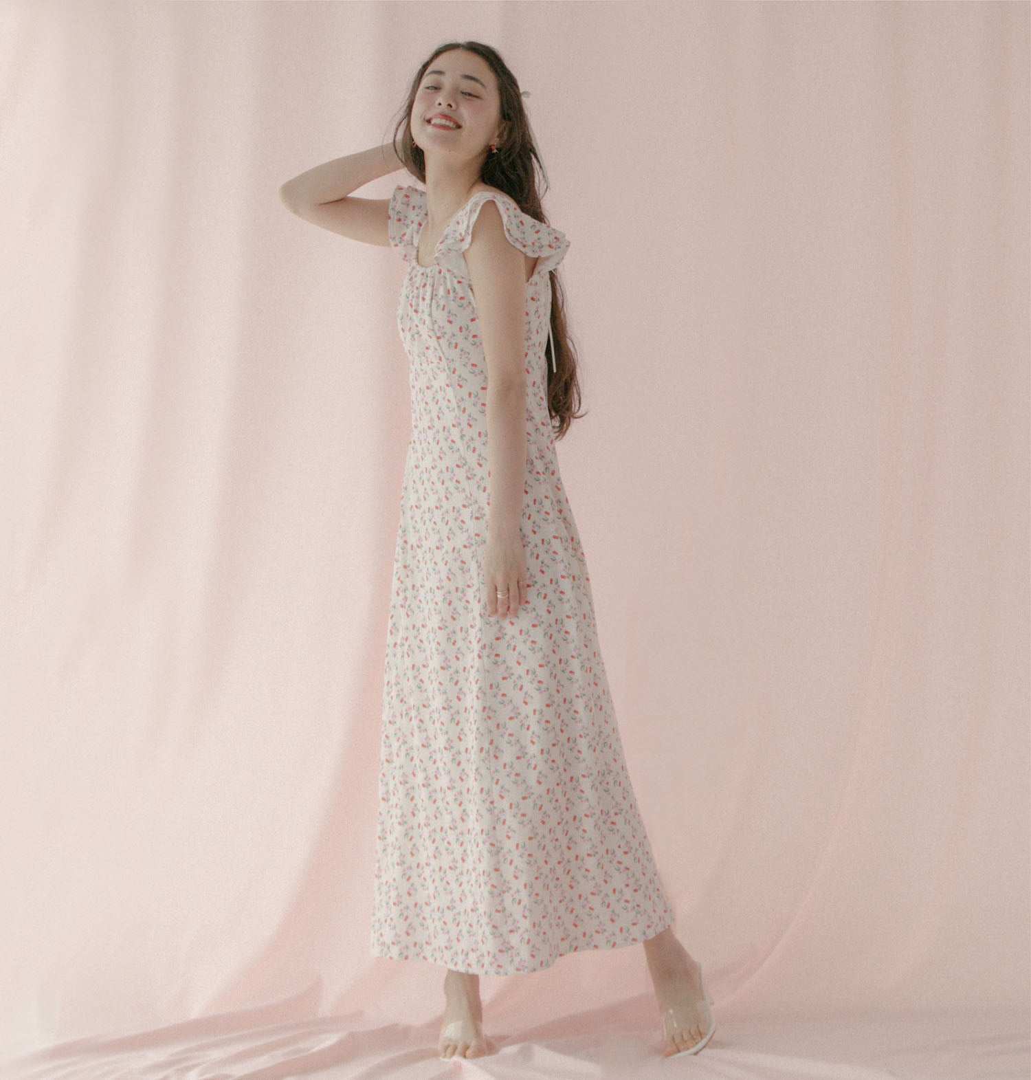 ラッフルスリーブドレス Floating Cherry | Cath Kidston 日本公式