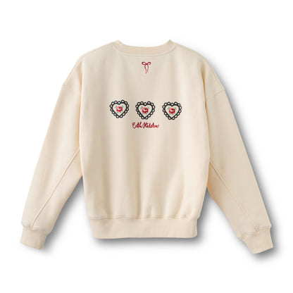 裏起毛スウェットトップス Lace Heart