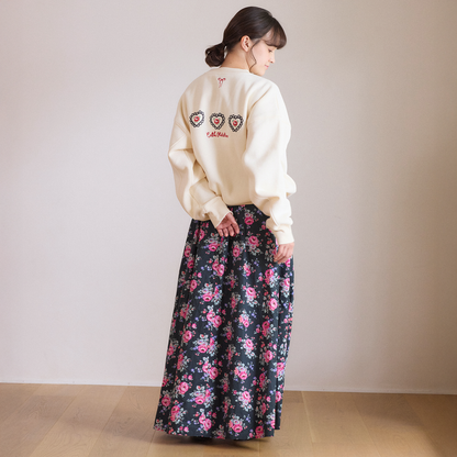 裏起毛スウェットトップス Lace Heart