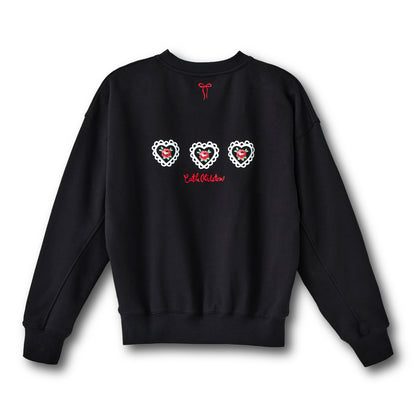 裏起毛スウェットトップス Lace Heart