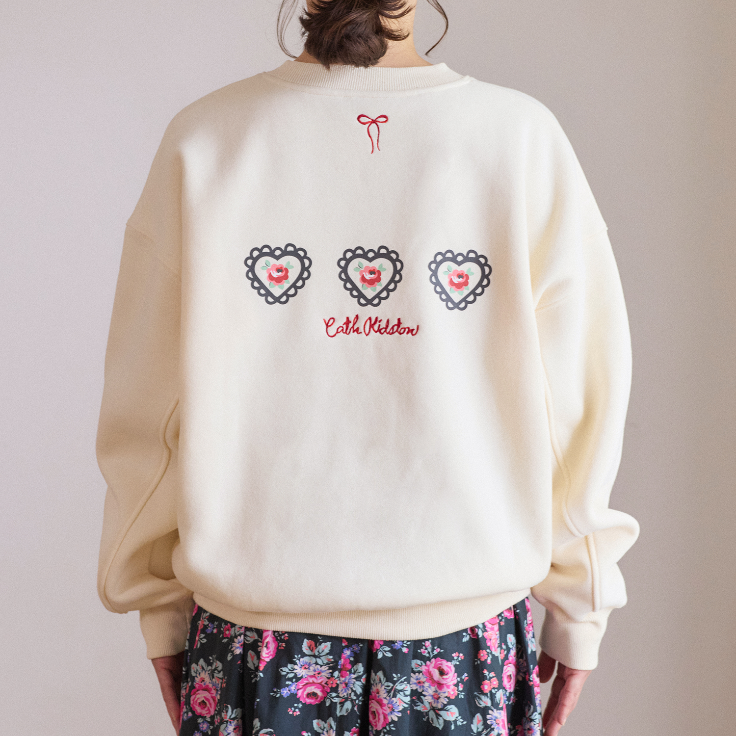 裏起毛スウェットトップス Lace Heart