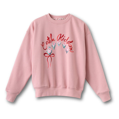 裏起毛スウェットトップス Ribbon Floral