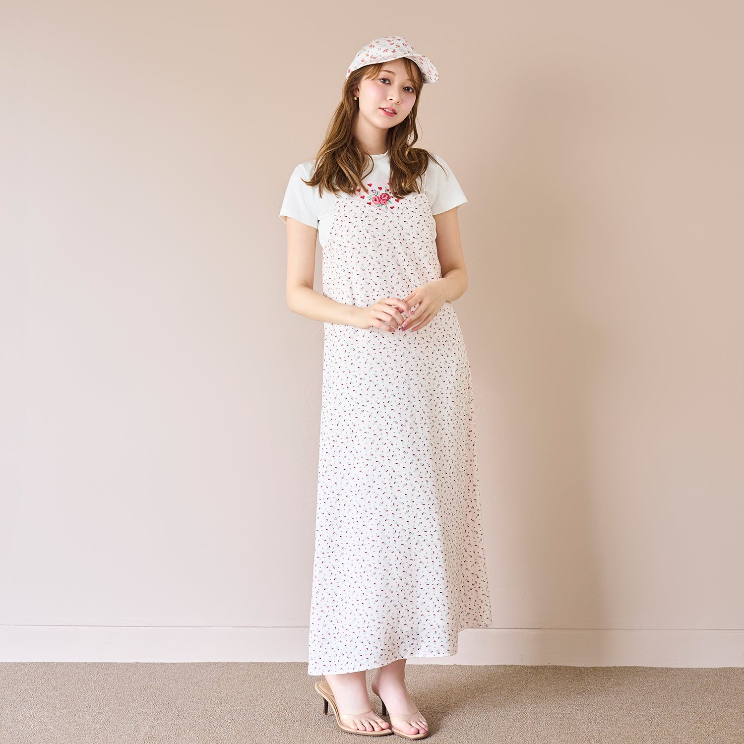 プリントキャップ Bows&Rose