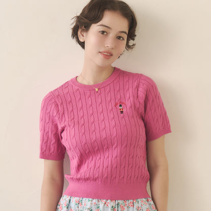 ショートスリーブニットトップス　London Dog