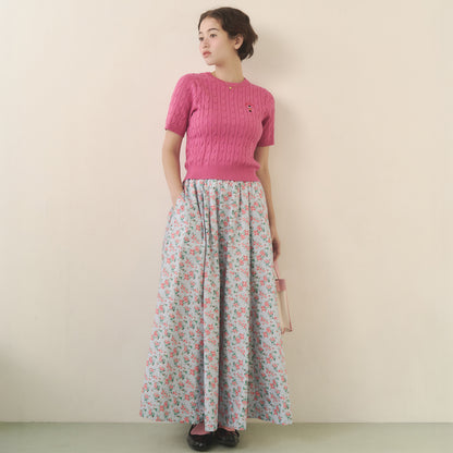 ショートスリーブニットトップス　London Dog