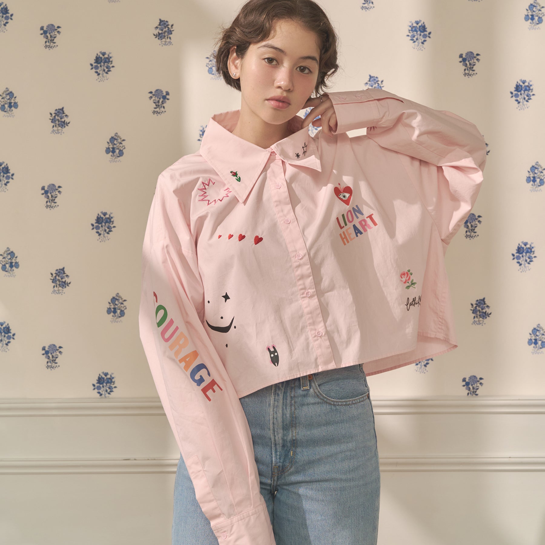 コラージュショートシャツ