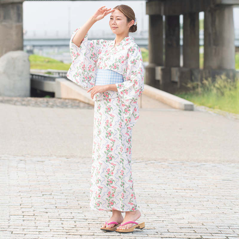 浴衣・帯セットRose Flutter