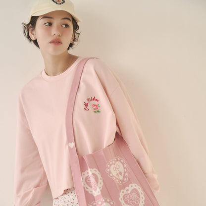 ショート丈ロングスリーブTシャツ Rose