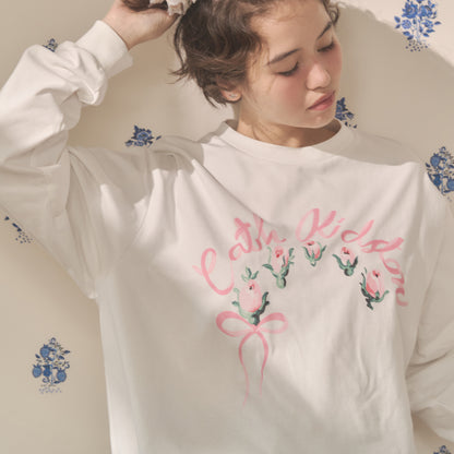 ロングスリーブTシャツ Ribbon Floral