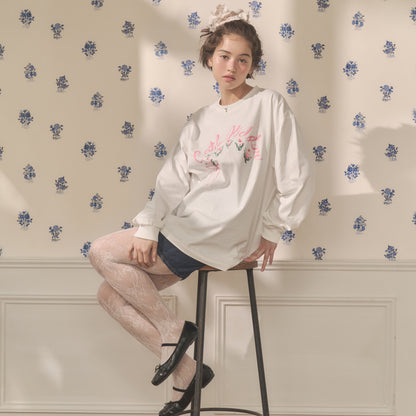 ロングスリーブTシャツ Ribbon Floral