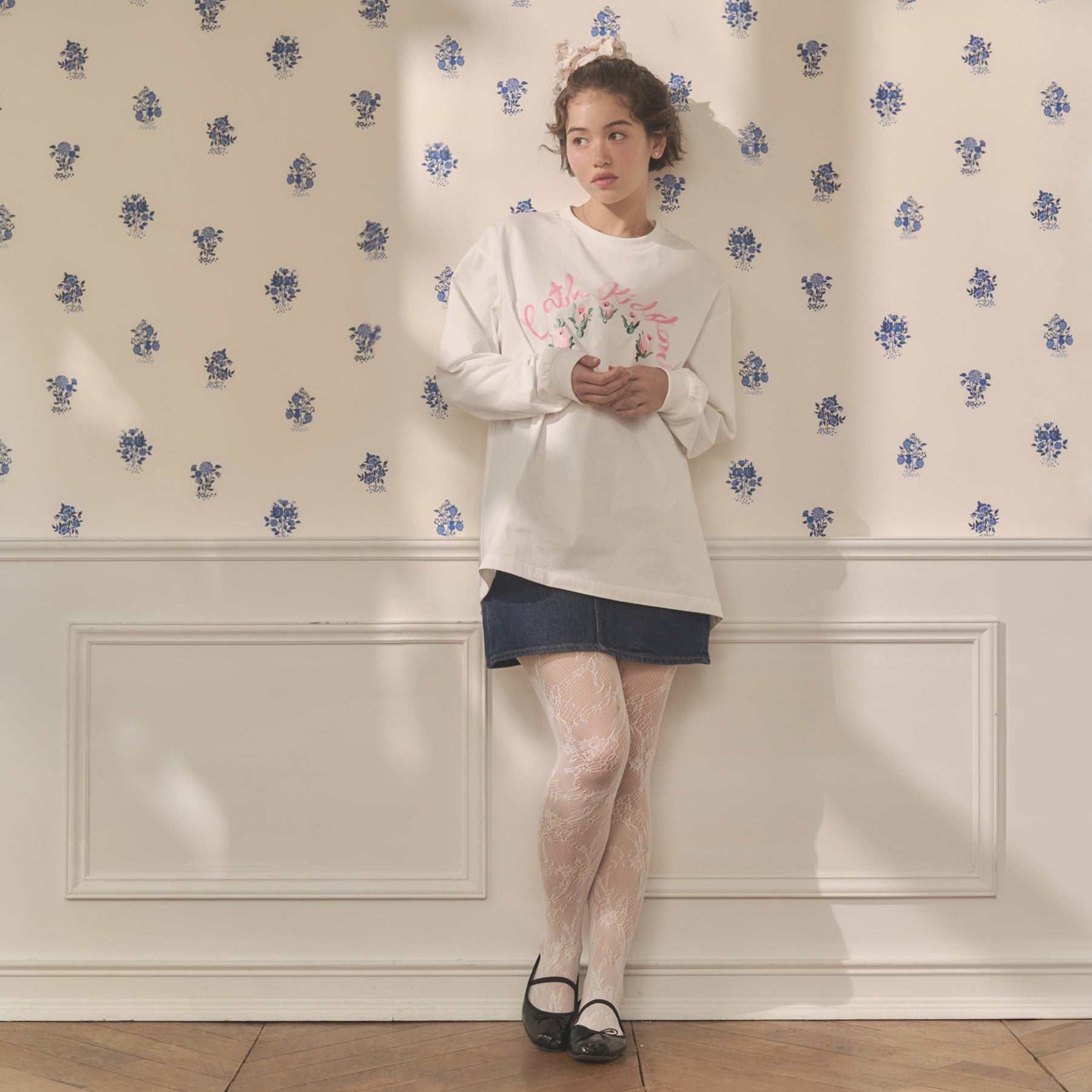 ロングスリーブTシャツ Ribbon Floral