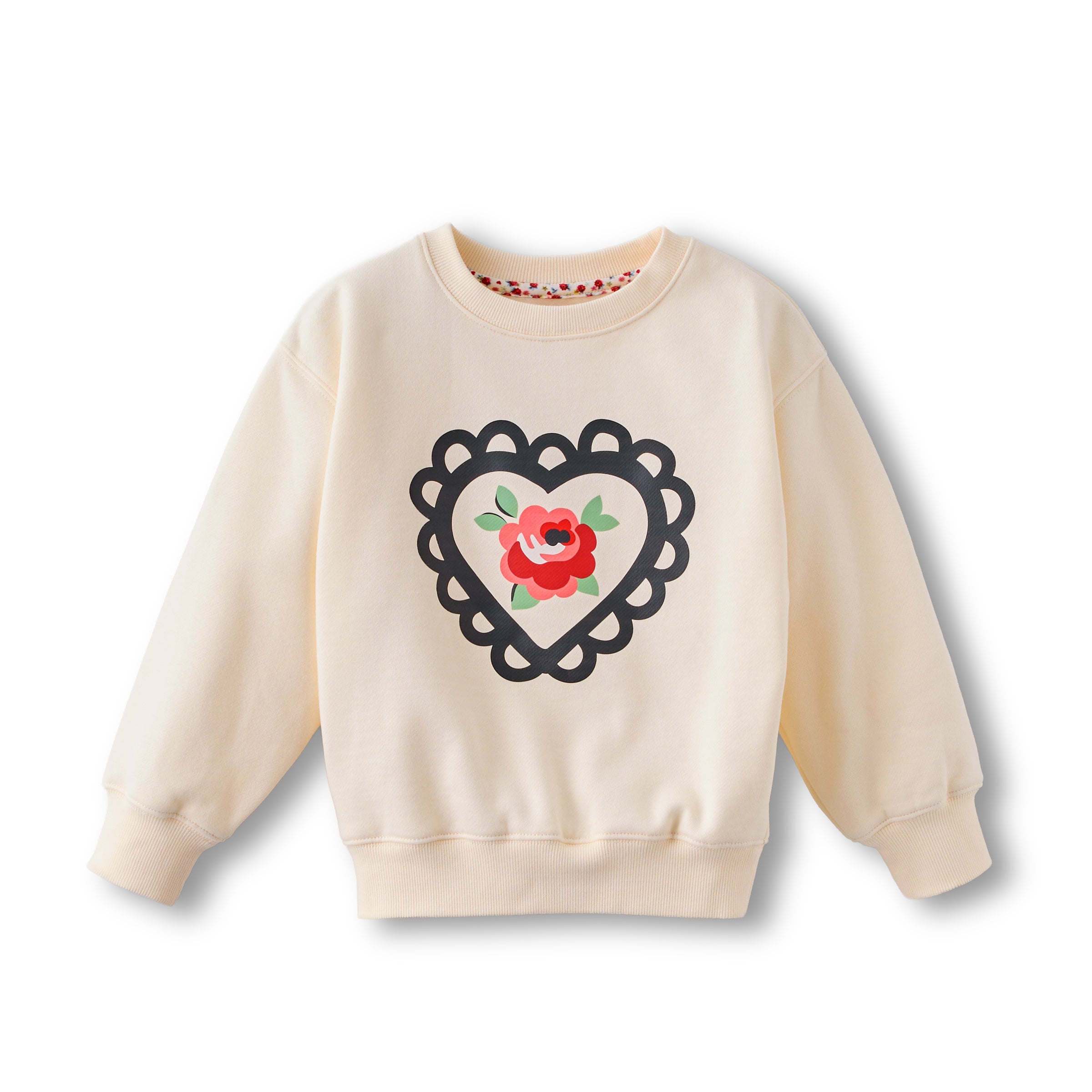 キャスキッドソン　トレーナー　ホワイト 裏起毛スウェットトップス Lace Heart | Cath Kidston 日本公式