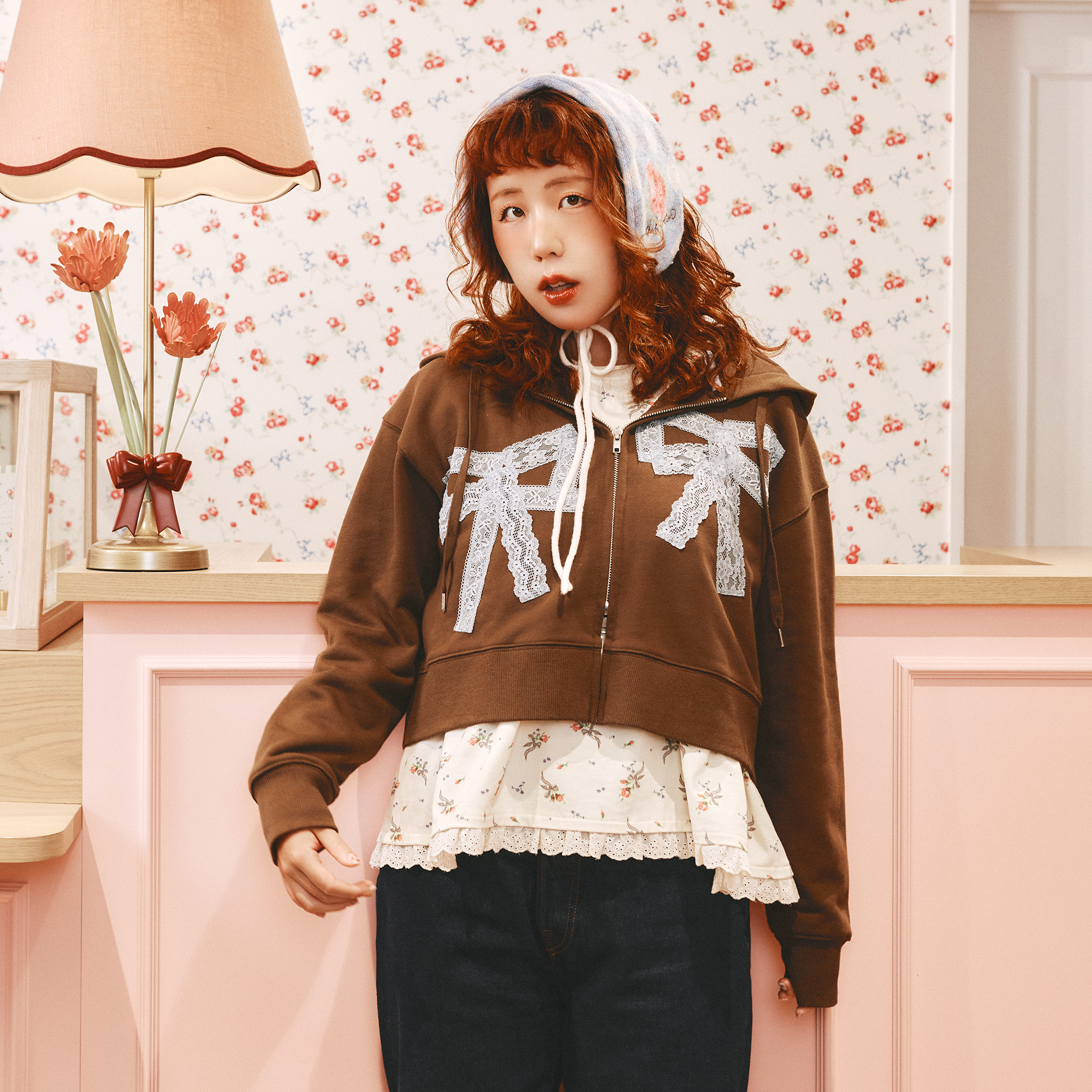 CK×sowa レースリボンフーディー