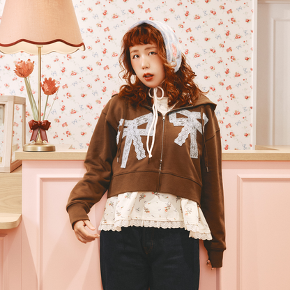 CK×sowa レースリボンフーディー