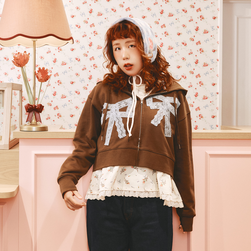 CK×sowa レースリボンフーディー