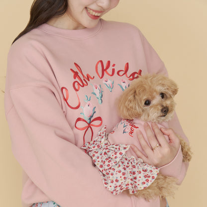 【Dog】スカートドッキングスウェット Rose Heart Ditsy