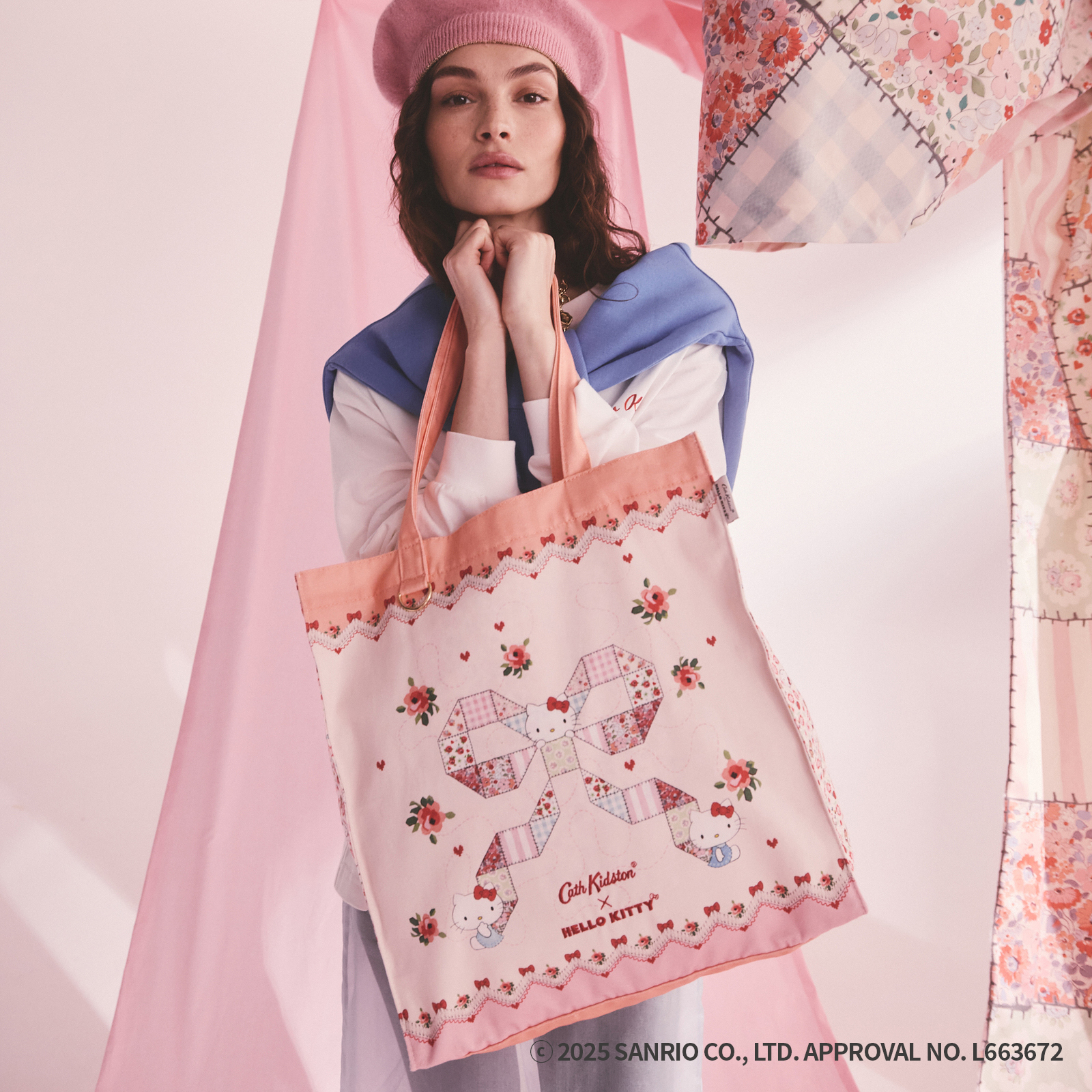Cath Kidston × Hello Kitty　スクエアトートバッグ Patchwork