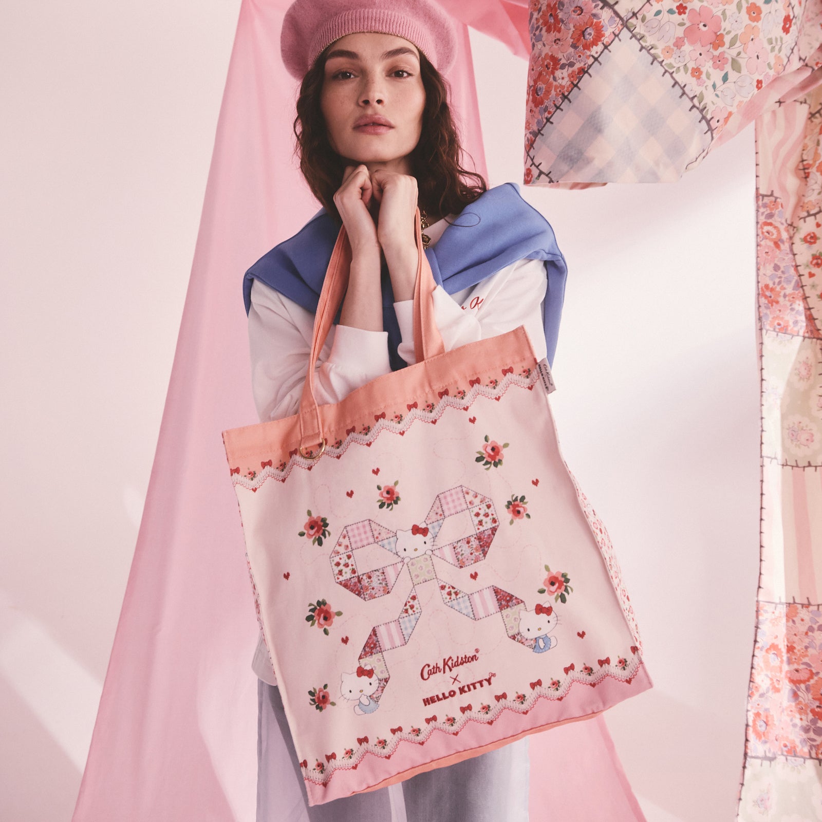 Cath Kidston × Hello Kitty　スクエアトートバッグ Patchwork